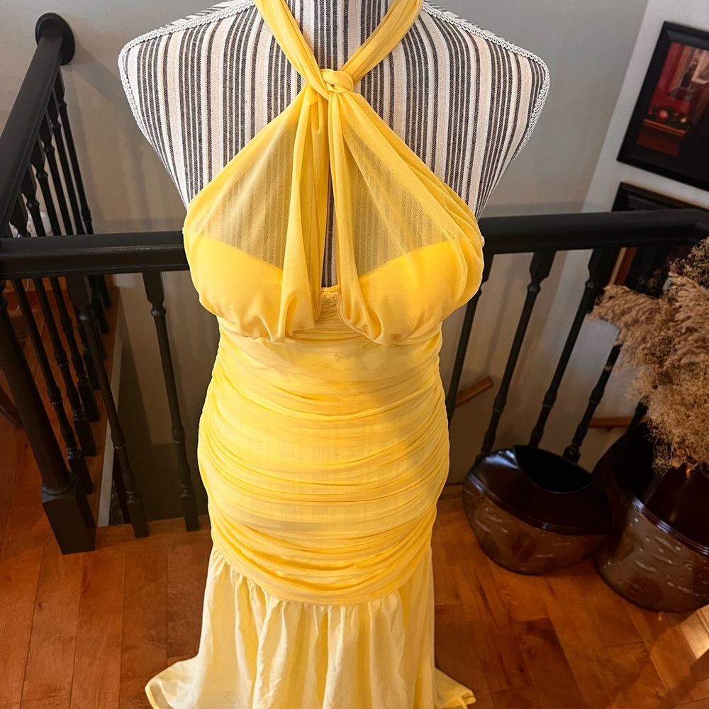 Chic Strapless Yellow Dress - Picture 5 of 12